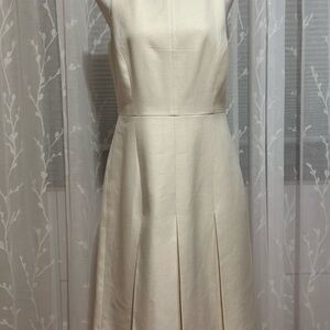 J. Crew Cream A-Line Midi Dress for Wedding Guest